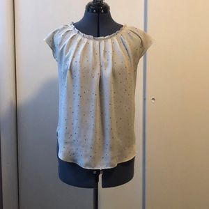 LC Lauren Conrad Pleated Polkadot Top | Medium